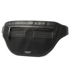 Burberry black leather waist bag body